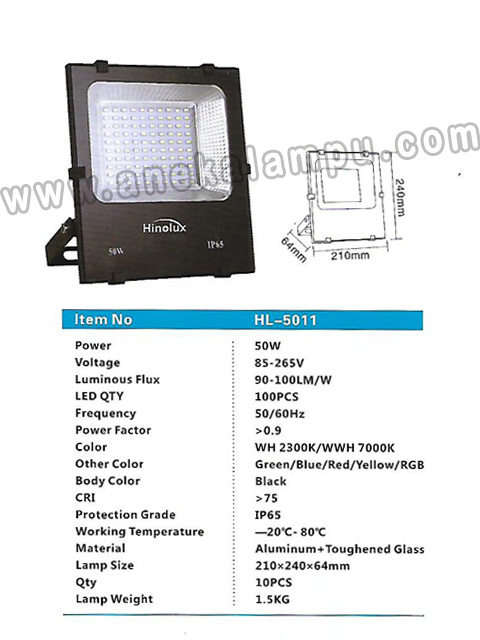 Lampu Sorot LED 50 Watt Hinolux HL-5011